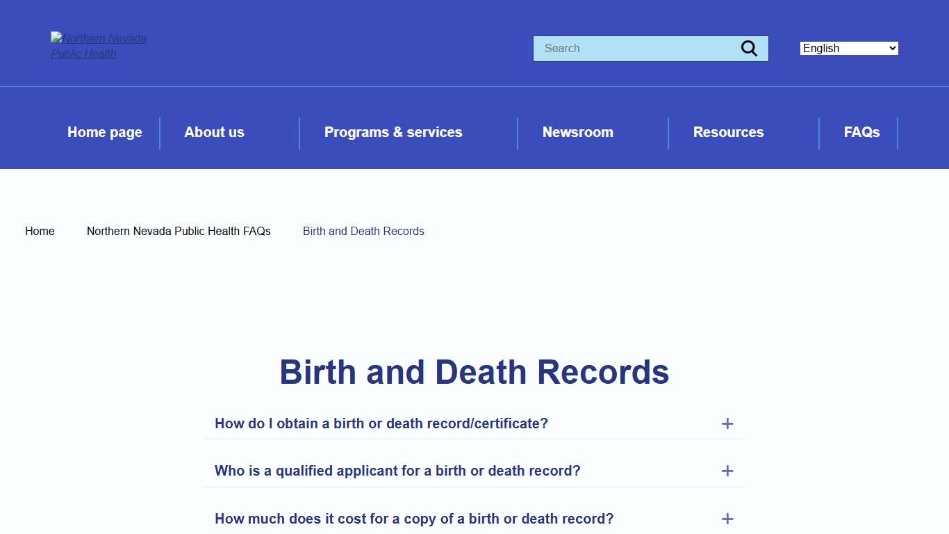 Birth and Death Records